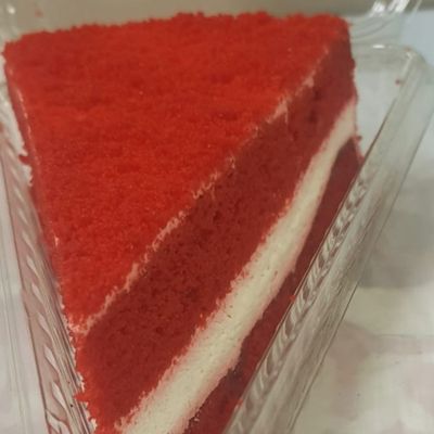 Slice red velvet cheesecake