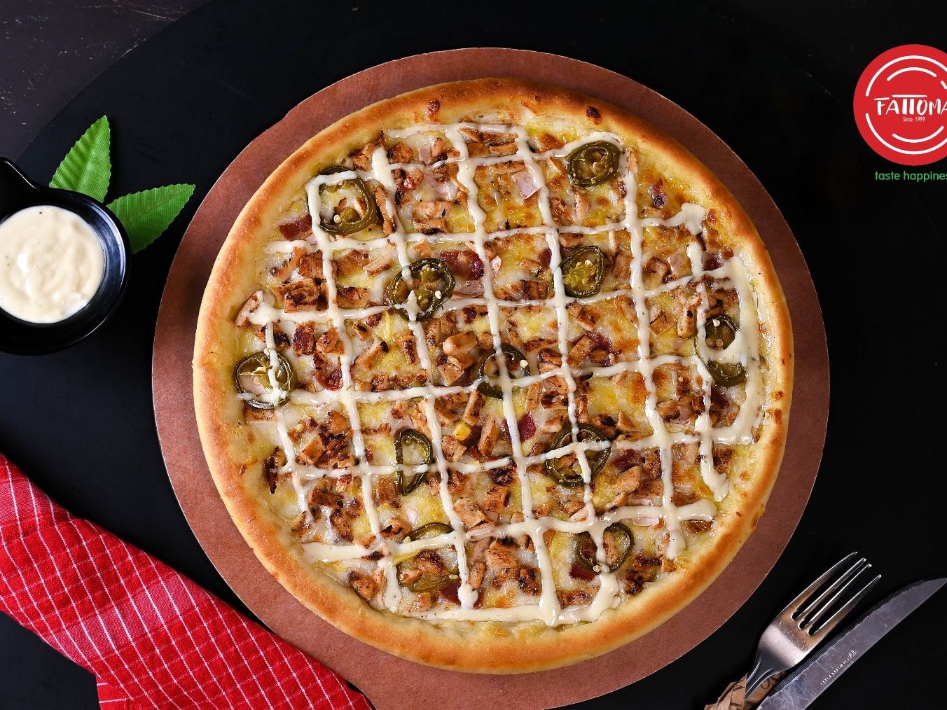 Chicken Beef Bacon Ranch Pizza