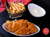 Potatoes And Garlic Dip And Toasted Bread