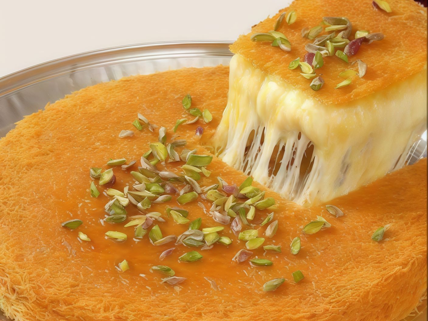 Rough Nabulsi Konafa with cheese