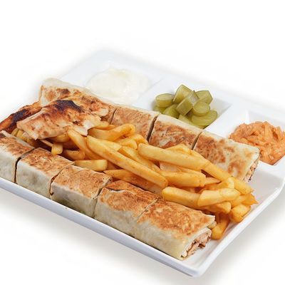 Double Arabic Chicken Shawarma Meal.