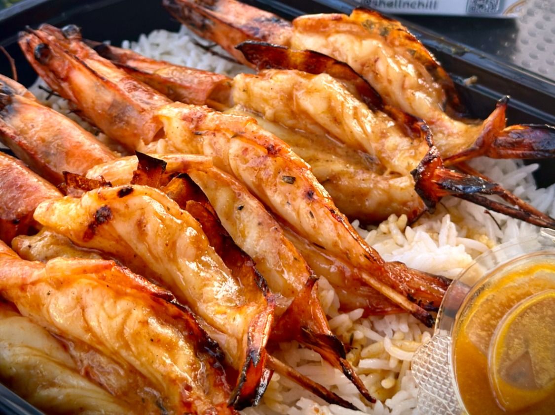 Peri Peri Shrimp Meal (With Rice & Salad)