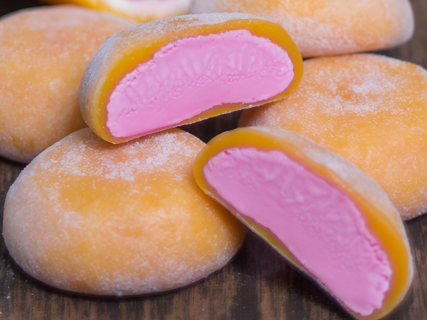 Passion Fruit Strawberry Mochi Ice Cream