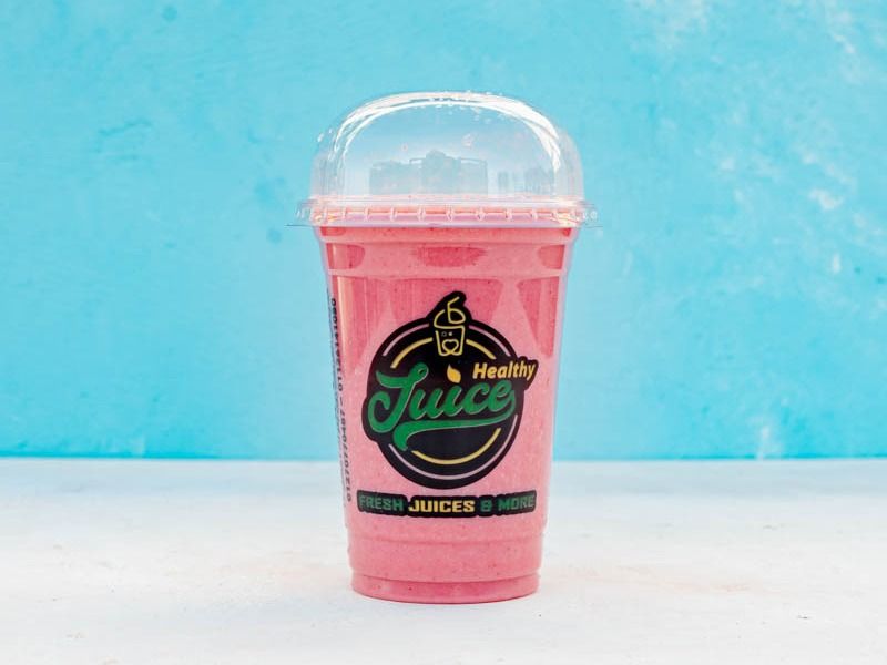 Yogurt With Strawberry Juice