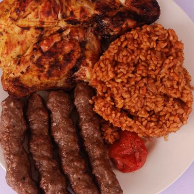 Quarter chicken and quarter kofta meal