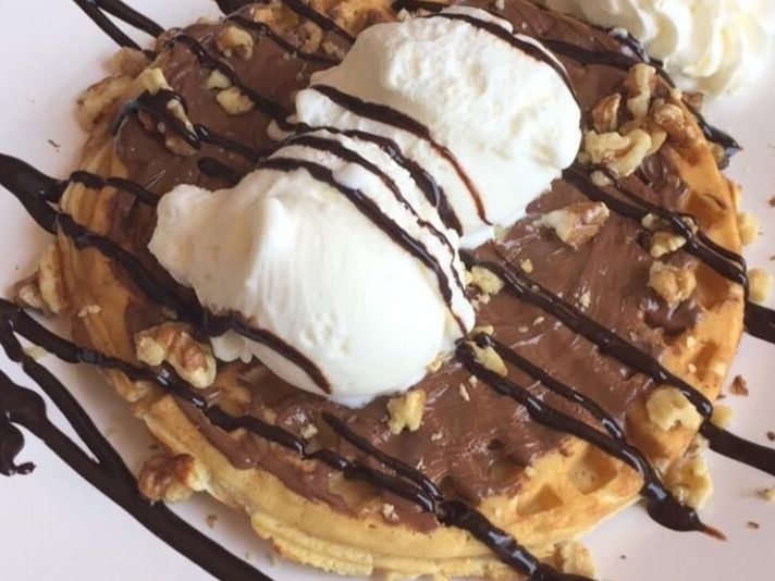 Nutella Waffle With Ice Cream