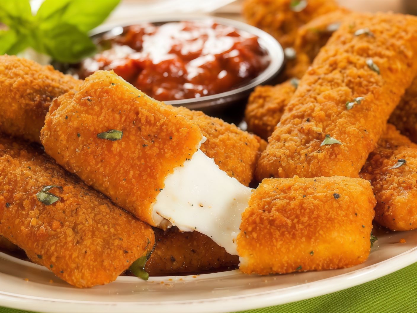 Fried Mozzarella With Marinara Sauce