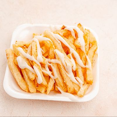 fingers with mayonnaise plate