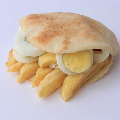 French Fries With Boiled Eggs Sandwich