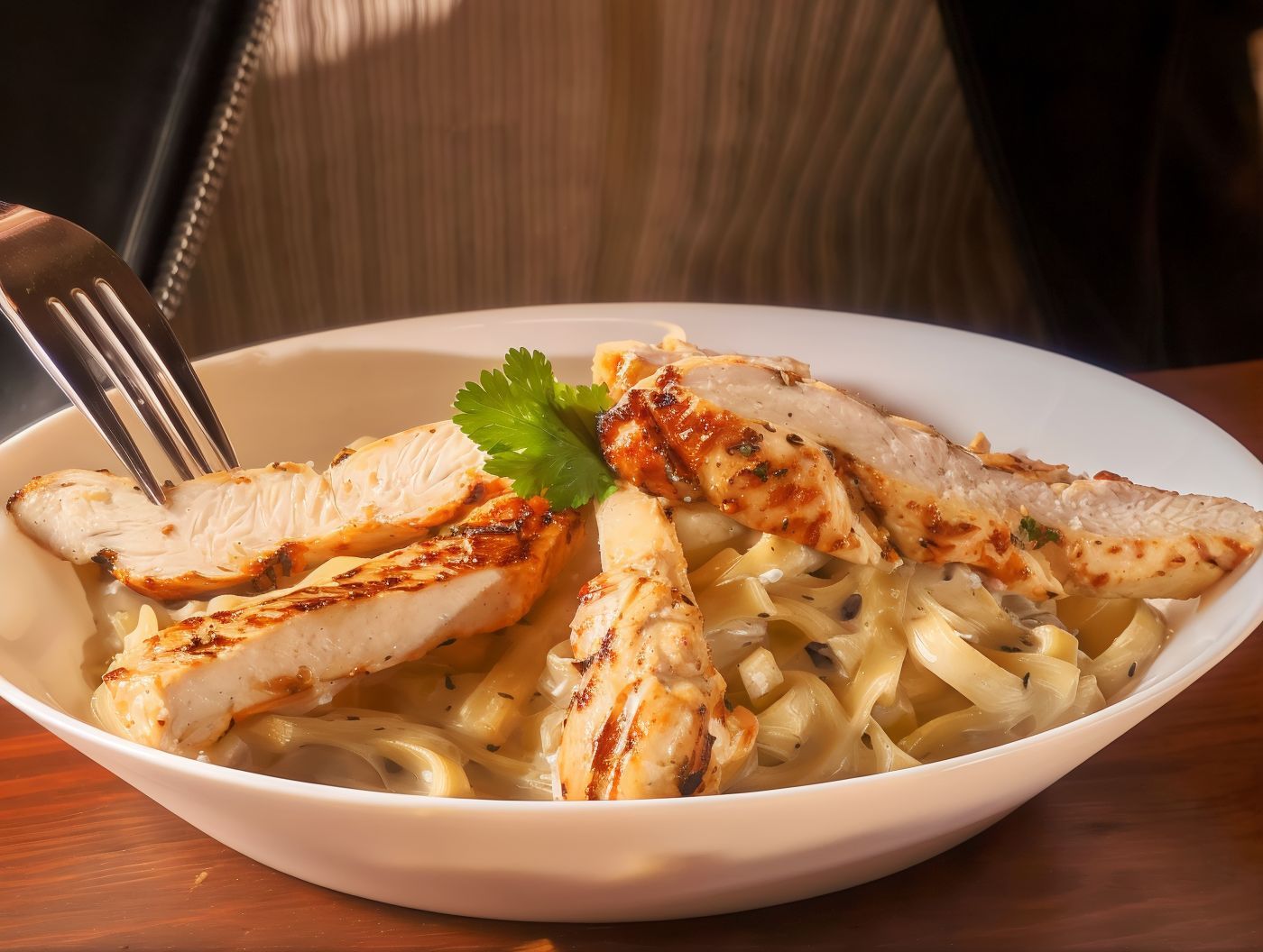 Grilled Chicken Fettuccini Alfredo
