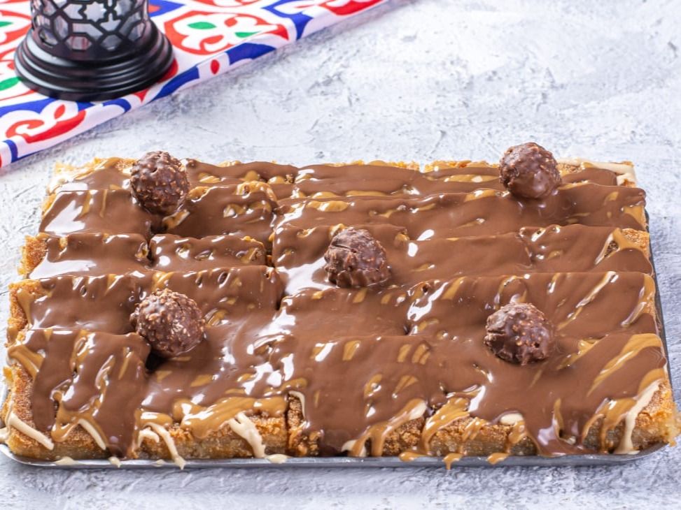Basbousa With Ferrero Rocher
