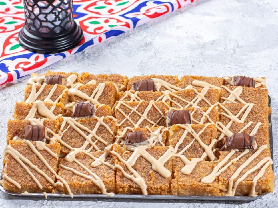 Basbousa With Kinder Bueno