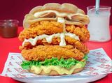 Double Chicken Zinger Sandwich With Potato Fries