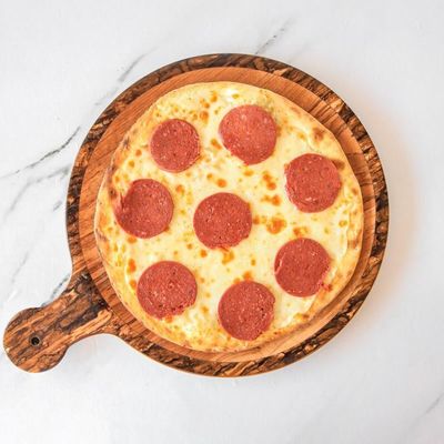Cheese and salami Manoushe