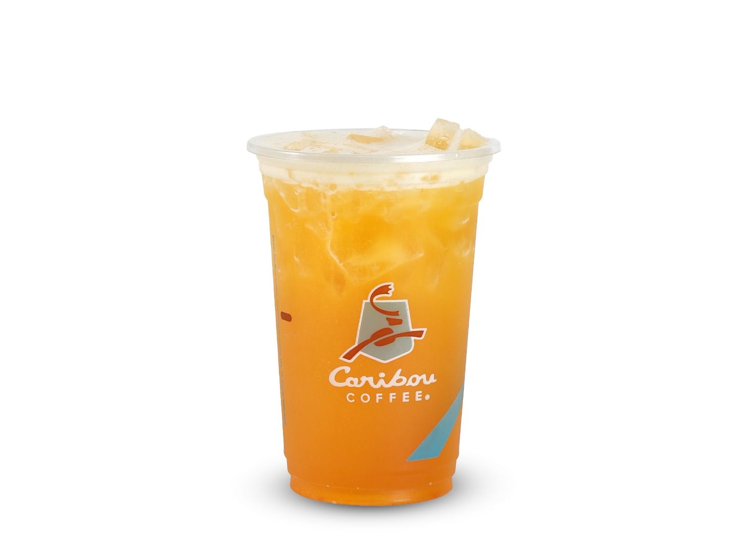 Iced green tea with mango and coconut