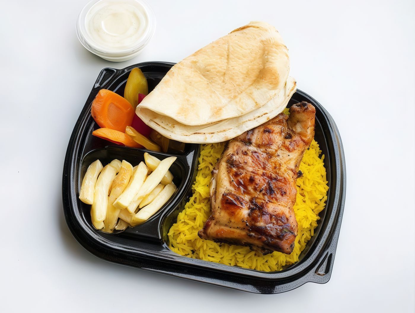 A Quarter Of A Grilled Chicken On The Syrian Way With Rice