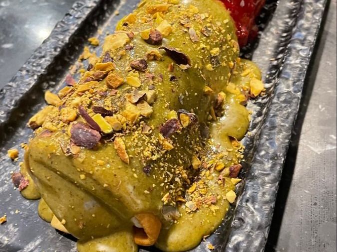Iced Pistachio Crepe