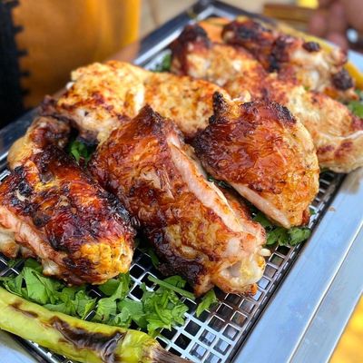 Half grilled chicken