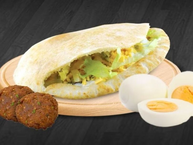 Falafel Sandwich With Boiled Eggs