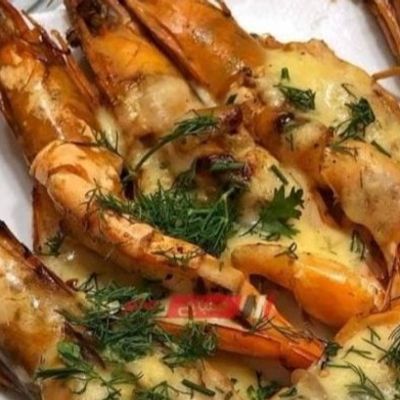 Large grilled butterfly shrimp