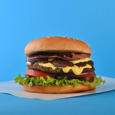 Beef Bacon Smash Burger Sandwich