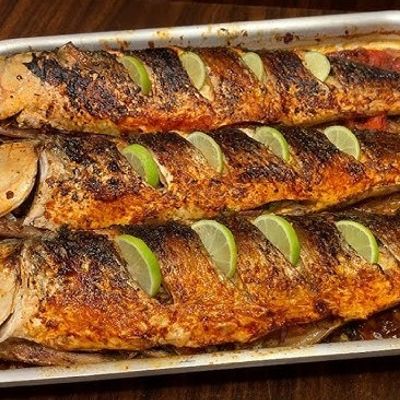 Local grilled mullet with oil and lemon