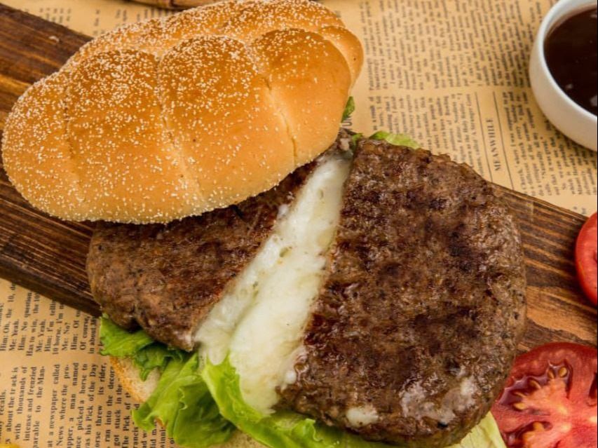 Single Cheese Stuffed Burger Sandwich