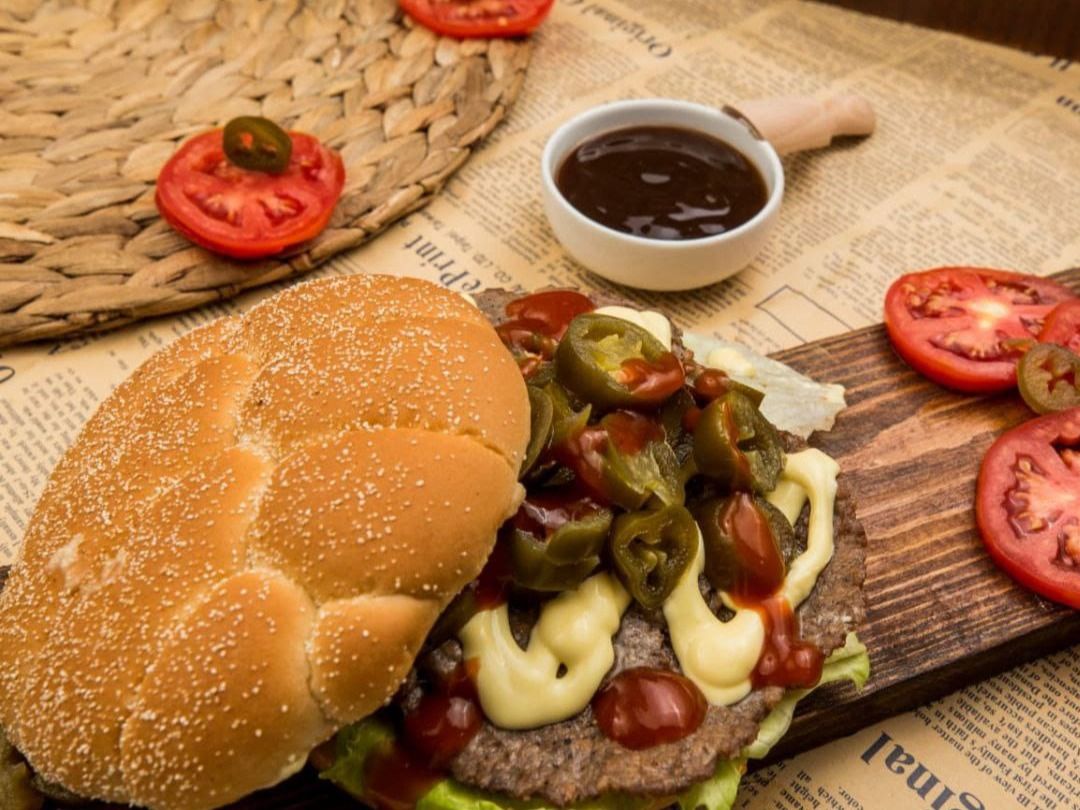 On Fire Burger Sandwich + Free potato