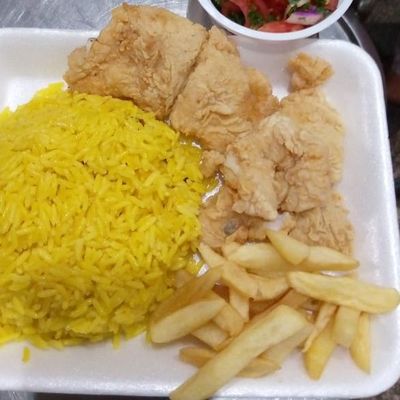 Fish fillet or squid meal