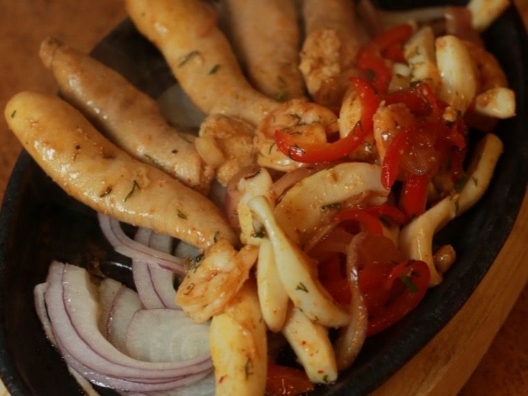 Shrimp + squid fajita meal