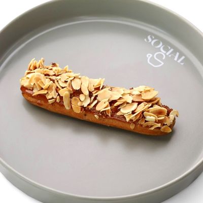 Roasted Almond And Salted Caramel Eclair