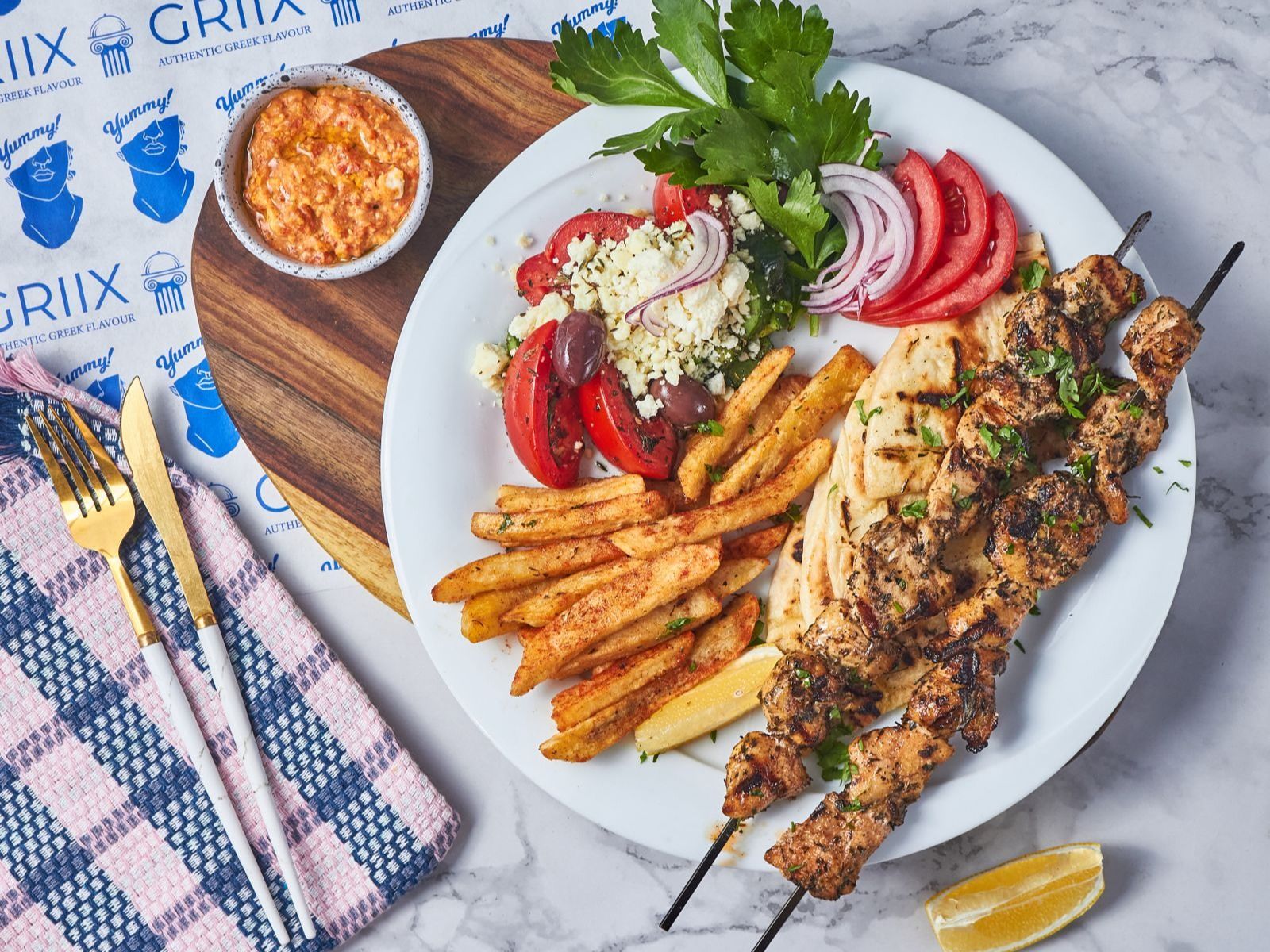 Chicken Souvlaki Meal