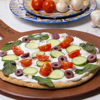 Green labneh Manoushe