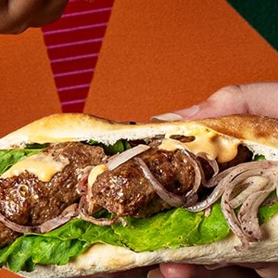 Spicy beef kofta sandwich