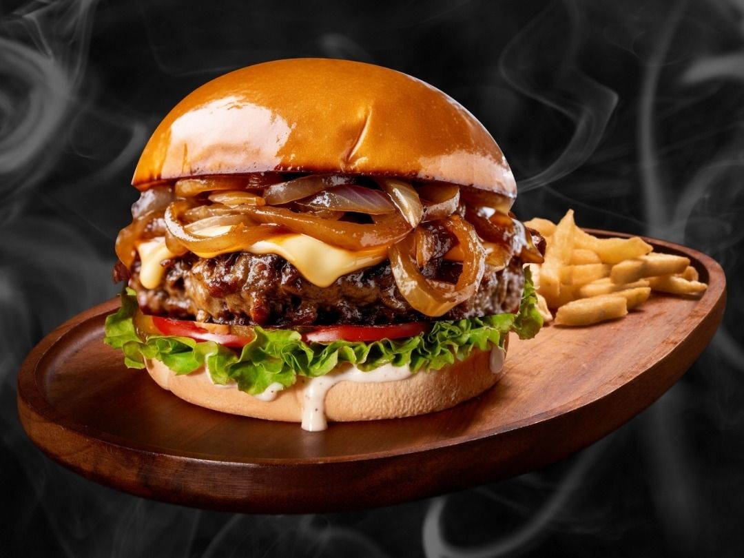 Sizzling Caramelized Onion Burger
