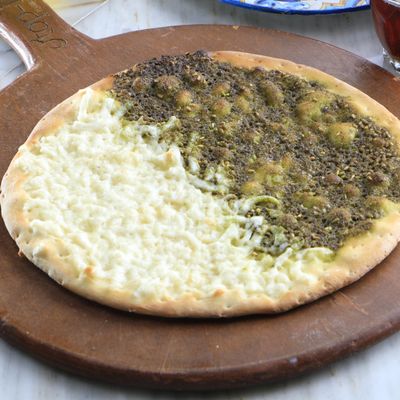 Half halloumi, half thyme Manoushe