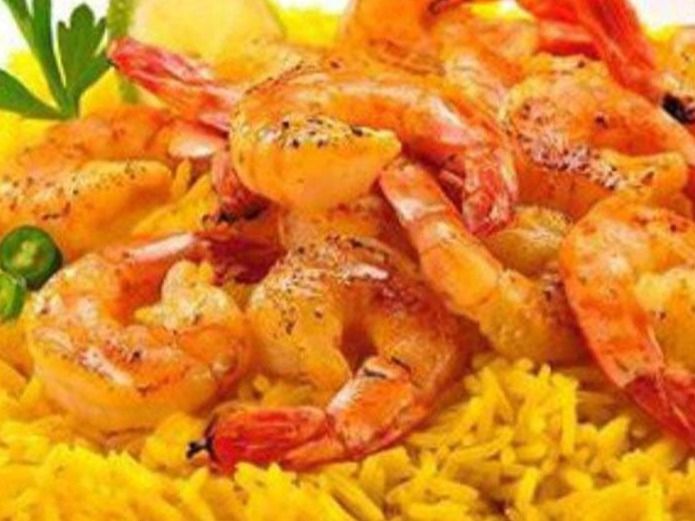 Rice With Fried Shrimp.