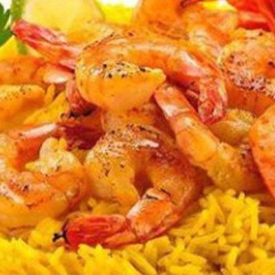 Rice With Fried Shrimp.