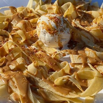 Lotus biscoff fettuccine crepe