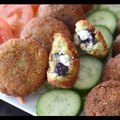 Large Hot Taameya Patty Stuffed with Slices of Colored Olives
