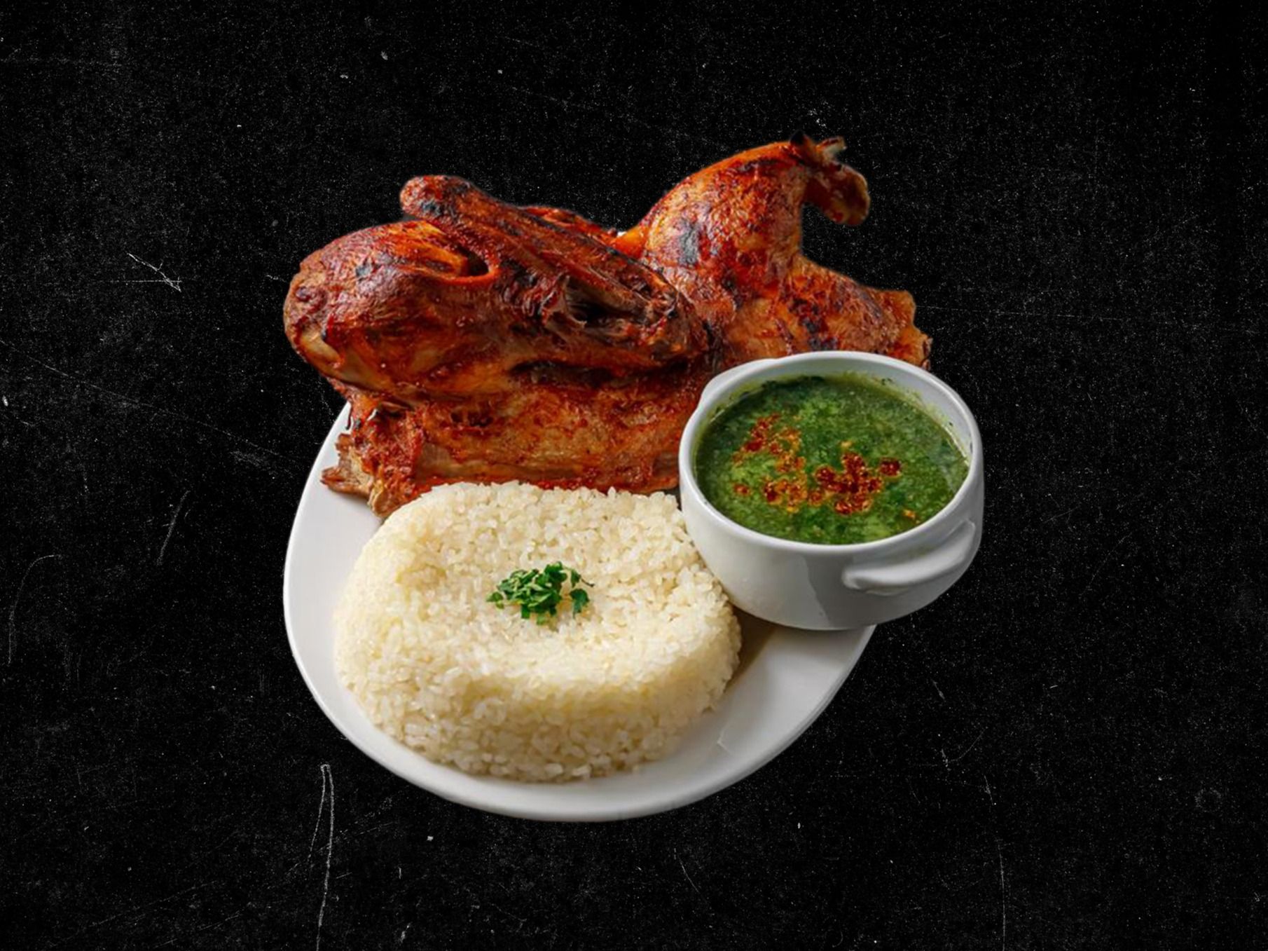 Half duck with molokhia dish