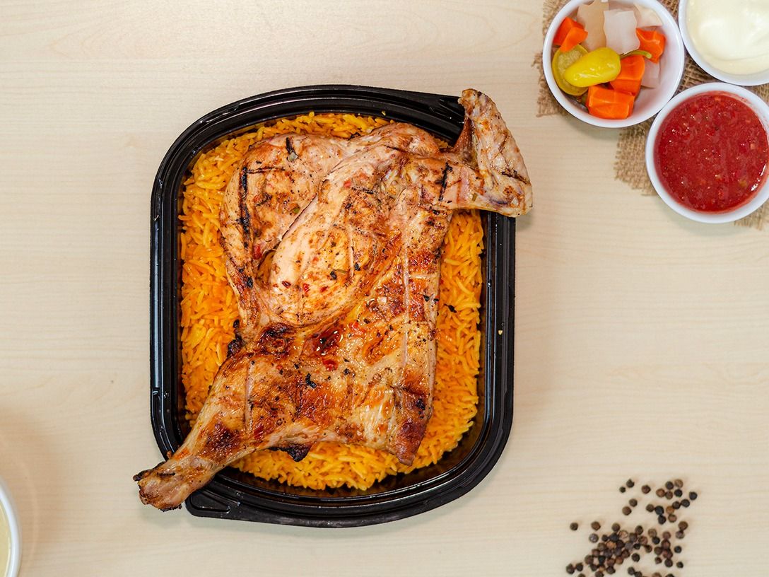 Half Grilled Chicken With Rice
