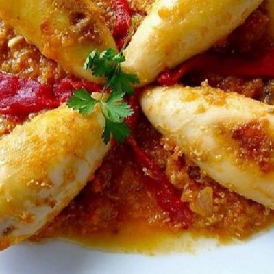 Stuffed local Swiss calamari