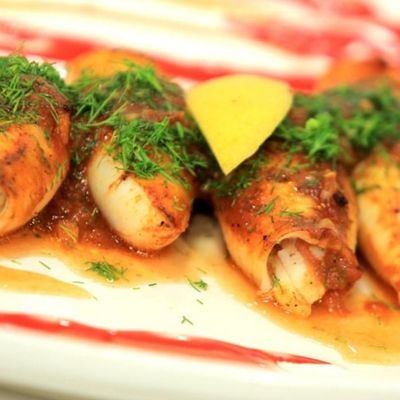 Local Swiss-Style Calamari Stuffed with Seafood