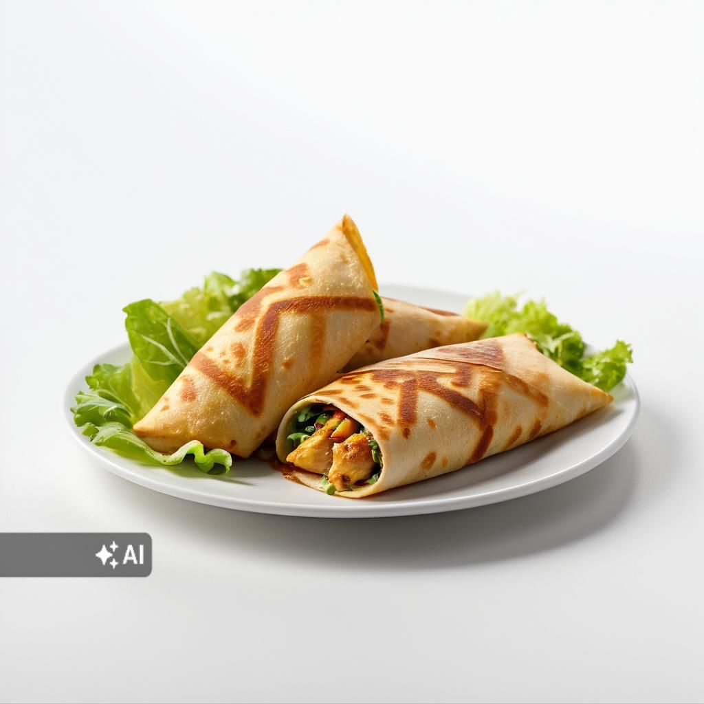 Crispy Chicken With Cheese Crepe Roll