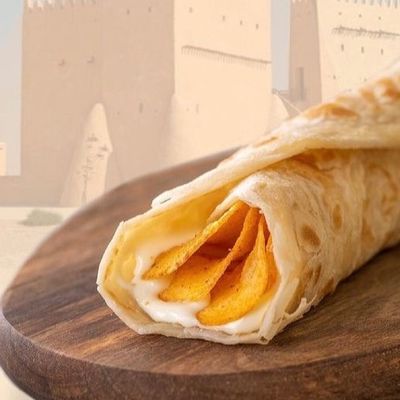Cheddar Cheese Chapati With Chips Oman