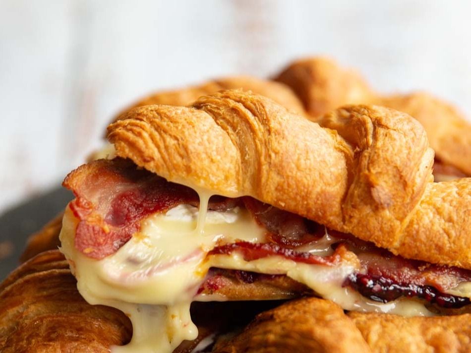 Croissant With Pastrami And Mozzarella
