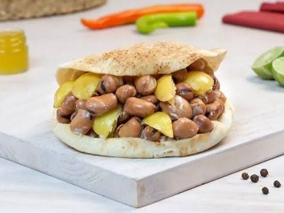 Pickled Lemons with Safflower Foul Sandwich