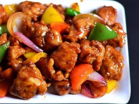 Chicken Pieces With Chilli And Tomato