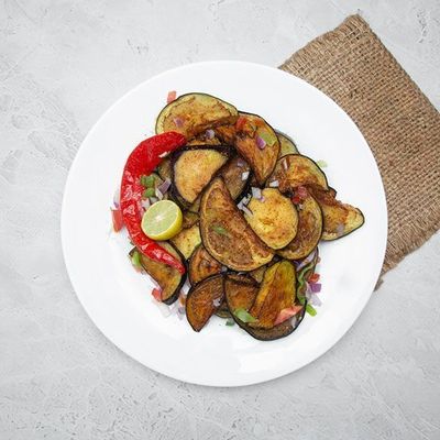 A box of fried eggplant